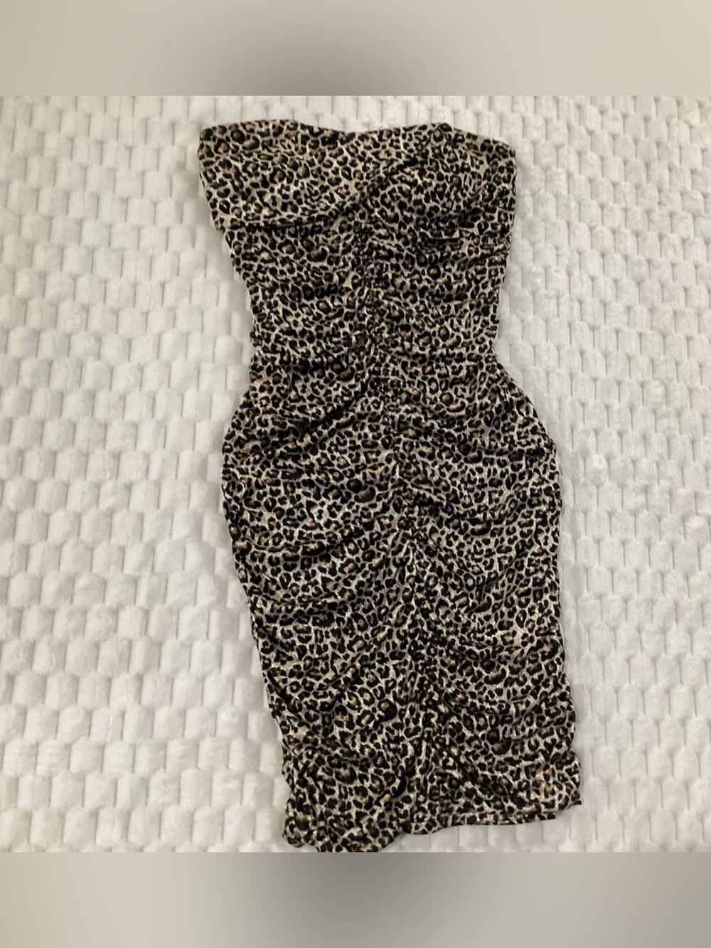 Ruby Rox Strapless Leopard Print Dress - Brown & Black